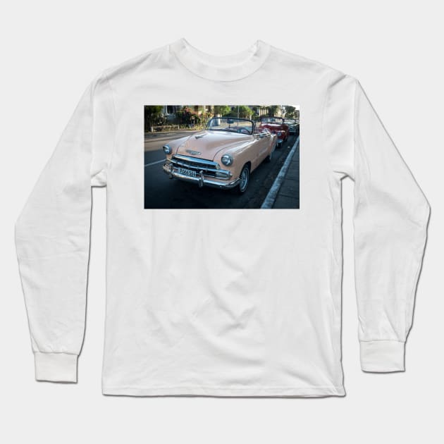 American cars from the 50's in Havana, Cuba Long Sleeve T-Shirt by connyM-Sweden